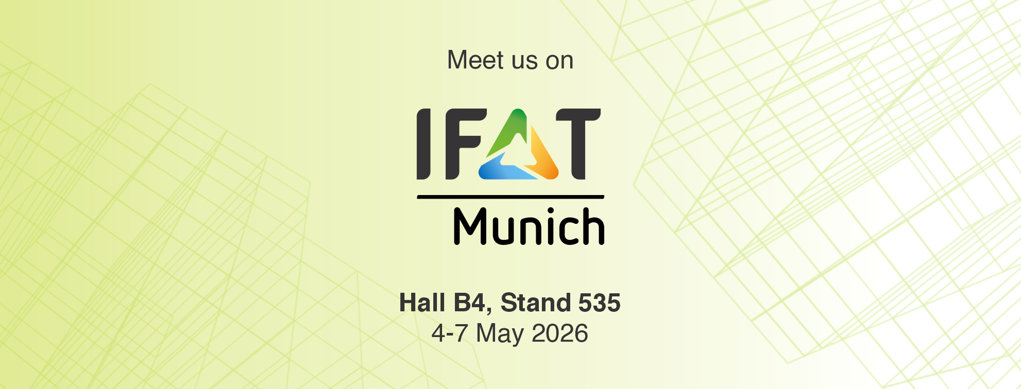 Meet us on IFAT Munich 2026 – Hall B4, Stand 535, 4–7 May 2026